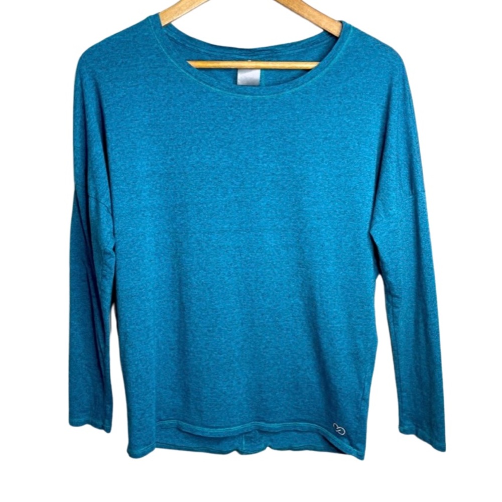 CALIA by Carrie Underwood Teal Split-Back Dolman Studio Top Size Sm